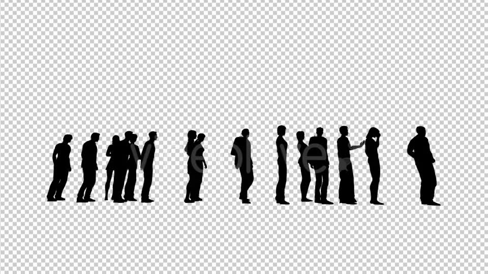 People Silhouettes Standing in Line Videohive 19653204 Motion Graphics Image 2