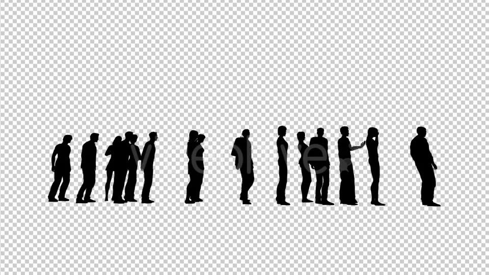 People Silhouettes Standing in Line Videohive 19653204 Motion Graphics Image 7