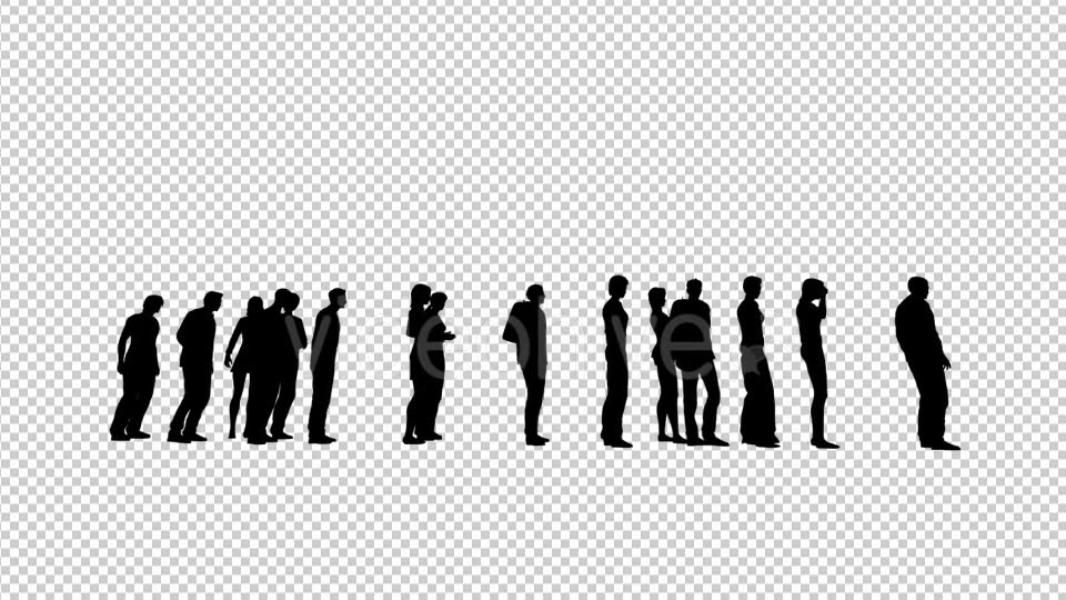 People Silhouettes Standing in Line Videohive 19653204 Motion Graphics Image 8