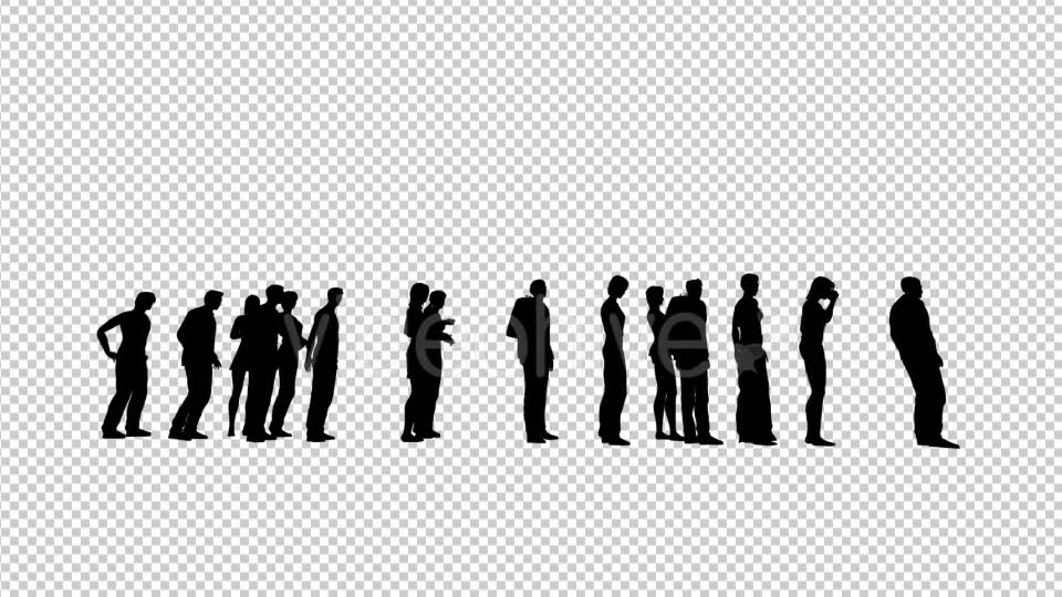 People Silhouettes Standing in Line Videohive 19653204 Motion Graphics Image 9