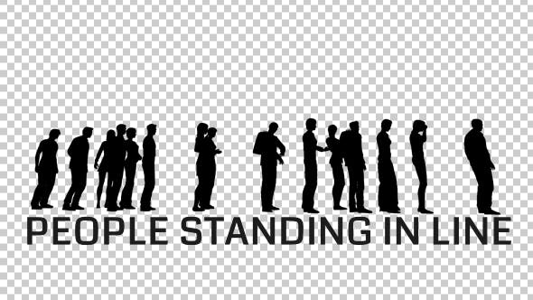 People Silhouettes Standing in Line - Download 19653204 Videohive
