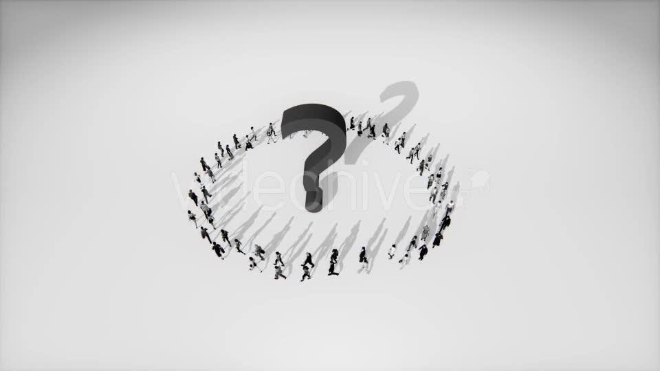 People Walking in a Circle Around Question Mark Videohive 19418091 Motion Graphics Image 1