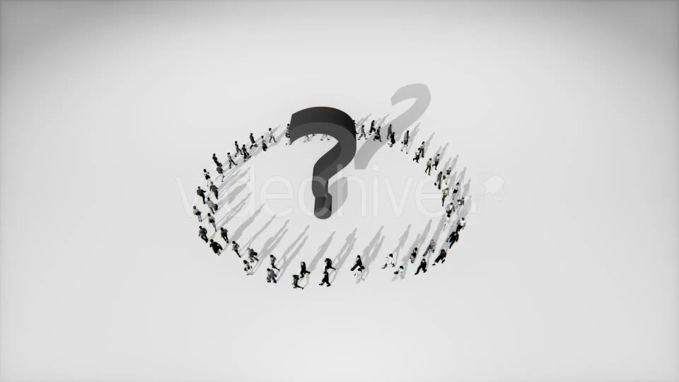 People Walking in a Circle Around Question Mark Videohive 19418091 Motion Graphics Image 2