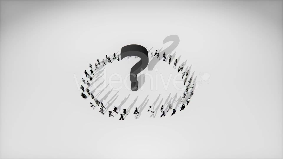 People Walking in a Circle Around Question Mark Videohive 19418091 Motion Graphics Image 4