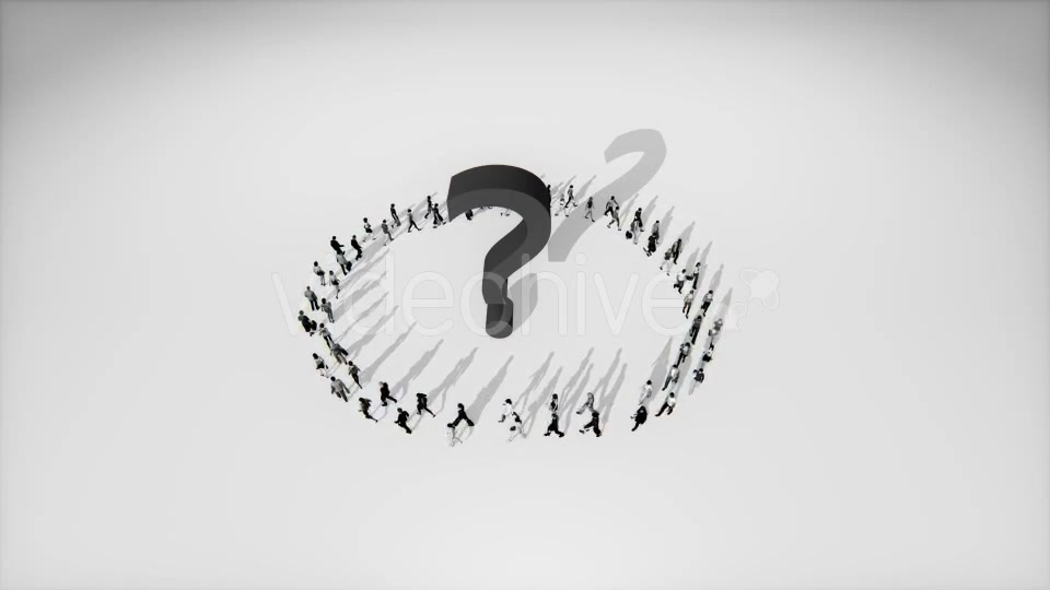 People Walking in a Circle Around Question Mark Videohive 19418091 Motion Graphics Image 6