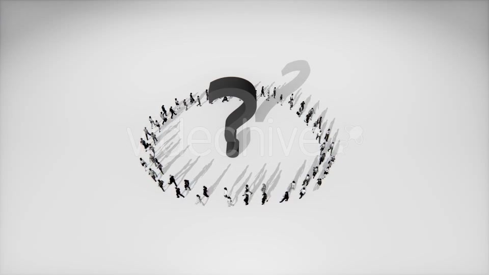 People Walking in a Circle Around Question Mark Videohive 19418091 Motion Graphics Image 7