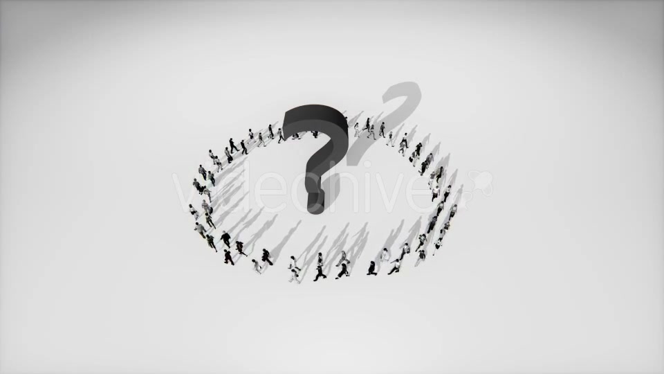 People Walking in a Circle Around Question Mark Videohive 19418091 Motion Graphics Image 8