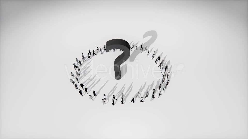 People Walking in a Circle Around Question Mark Videohive 19418091 Motion Graphics Image 9