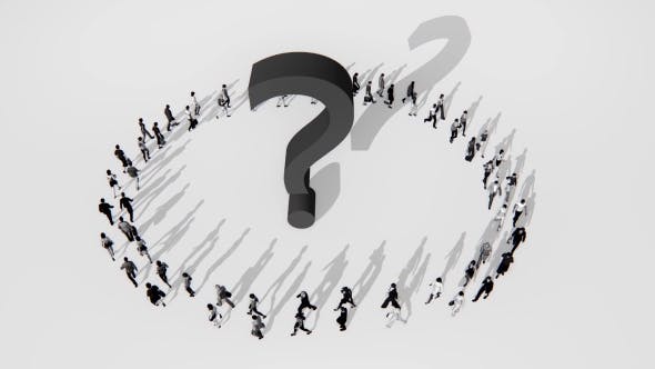 People Walking in a Circle Around Question Mark - Videohive 19418091 Download