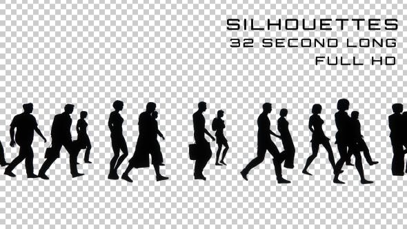 People Walking Silhouette Long Version - 21004243 Download Videohive