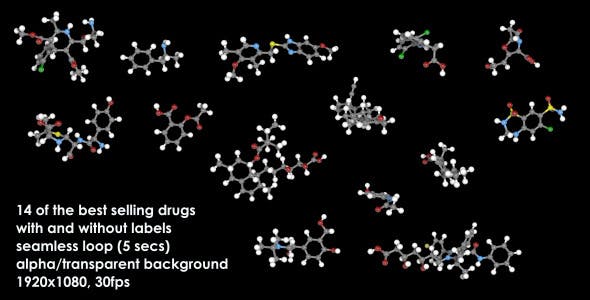 Pharmaceutical Drug Bundle Rotating Molecules - Download 12590379 Videohive