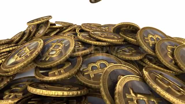 Pile of Golden Bitcoin Virtual Currency Videohive 8079853 Motion Graphics Image 1