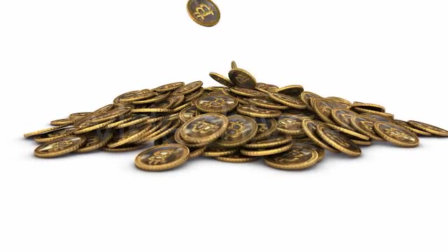 Pile of Golden Bitcoin Virtual Currency Videohive 8079853 Motion Graphics Image 2