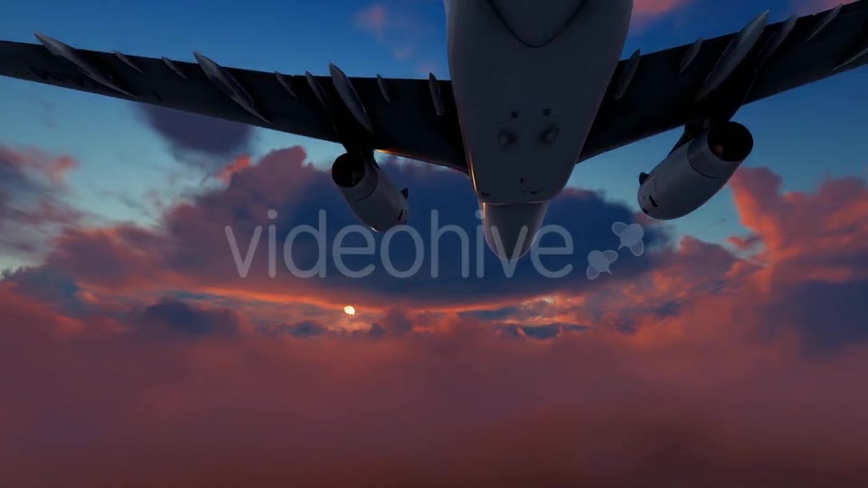 Plane Takes Off At Sunset Videohive 19445024 Motion Graphics Image 3