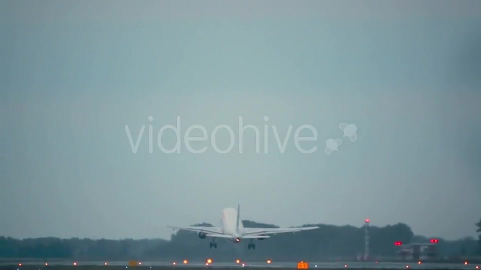 Plane Taking Off Runway  Videohive 12932518 Stock Footage Image 6