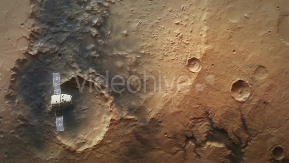 Planet Mars From Orbit with Spaceship Videohive 21385521 Motion Graphics Image 1