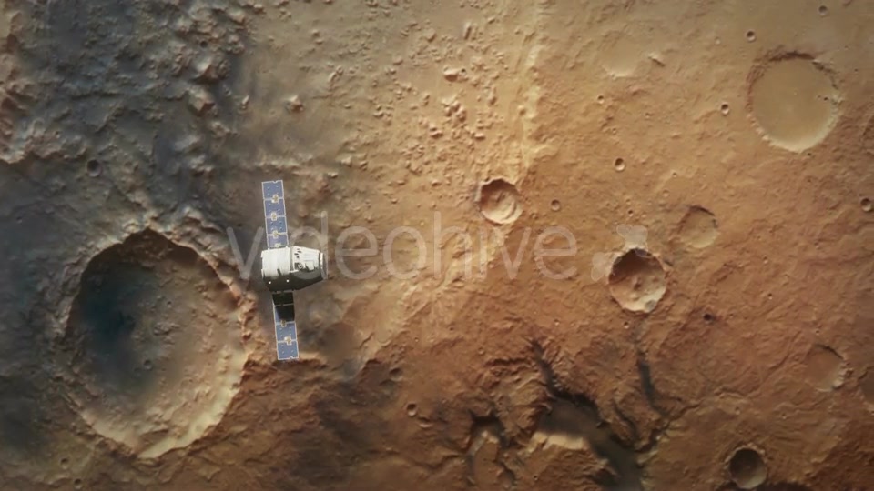 Planet Mars From Orbit with Spaceship Videohive 21385521 Motion Graphics Image 3
