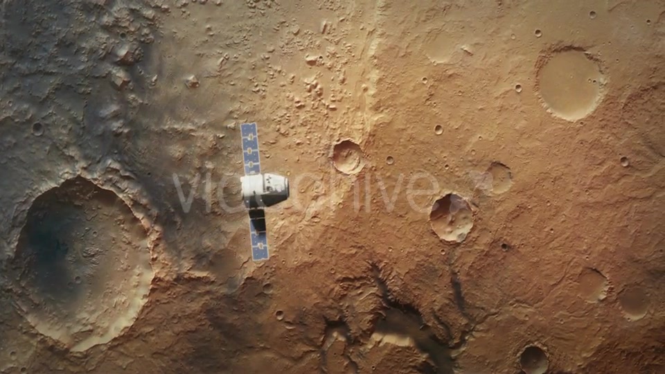 Planet Mars From Orbit with Spaceship Videohive 21385521 Motion Graphics Image 4