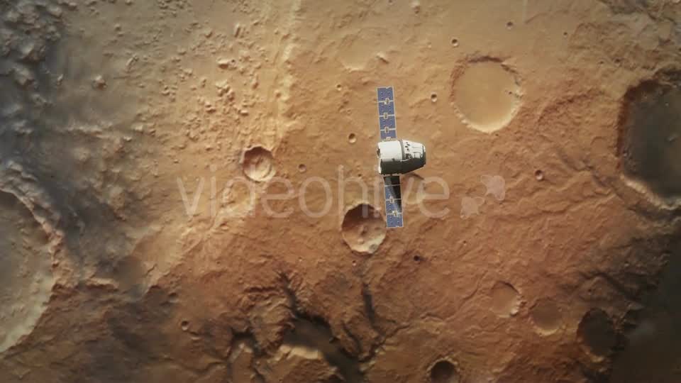 Planet Mars From Orbit with Spaceship Videohive 21385521 Motion Graphics Image 7