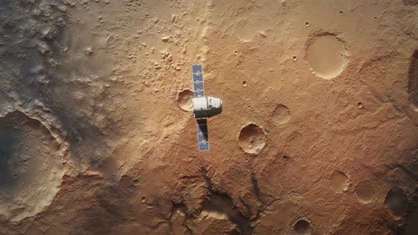 Planet Mars From Orbit with Spaceship - Download 21385521 Videohive