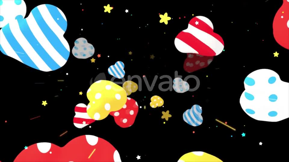 Polka Dots And Stripes Clouds Videohive 23685681 Motion Graphics Image 1