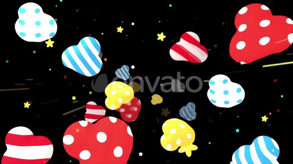 Polka Dots And Stripes Clouds Videohive 23685681 Motion Graphics Image 3