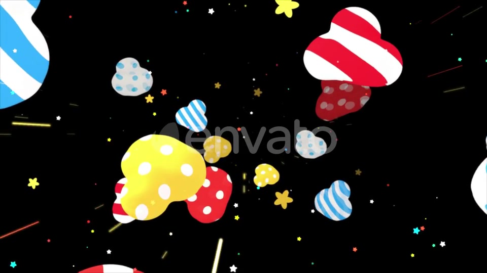 Polka Dots And Stripes Clouds Videohive 23685681 Motion Graphics Image 4