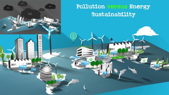 Pollution vs Energy Sustainability - Videohive 9962450 Download