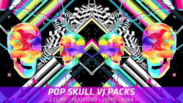 Pop Skull VJ Packs 5 in 1 - Videohive Download 22562689