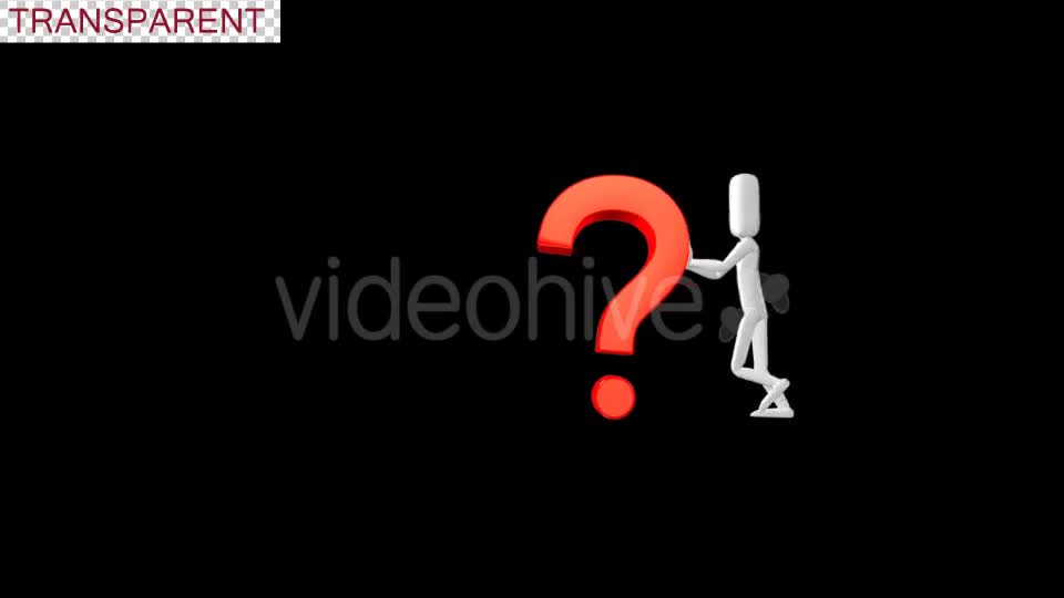 Poseman Pushing Question Mark Videohive 18712833 Motion Graphics Image 1