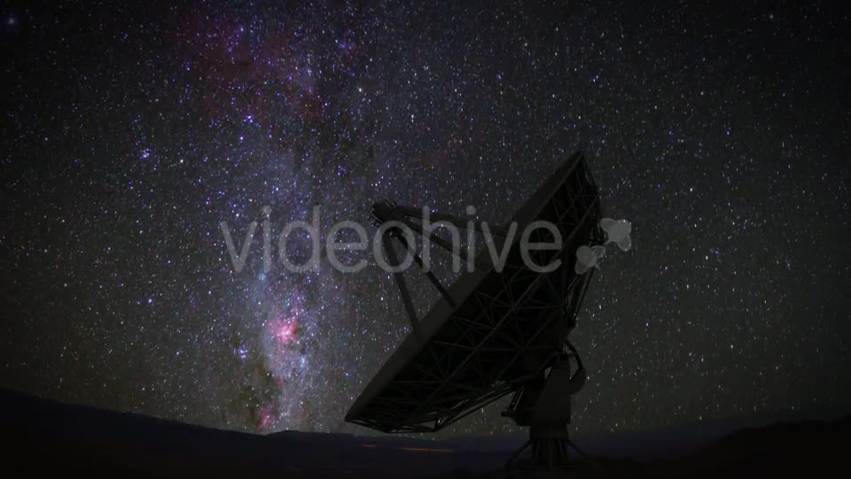 Radio Telescope Starry Night Timelapse Videohive 20686801 Motion Graphics Image 1
