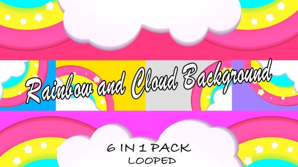 Rainbow and Cloud Background Pack - Download 19519318 Videohive