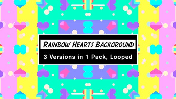 Rainbow Hearts Background Pack - Videohive 24381963 Download