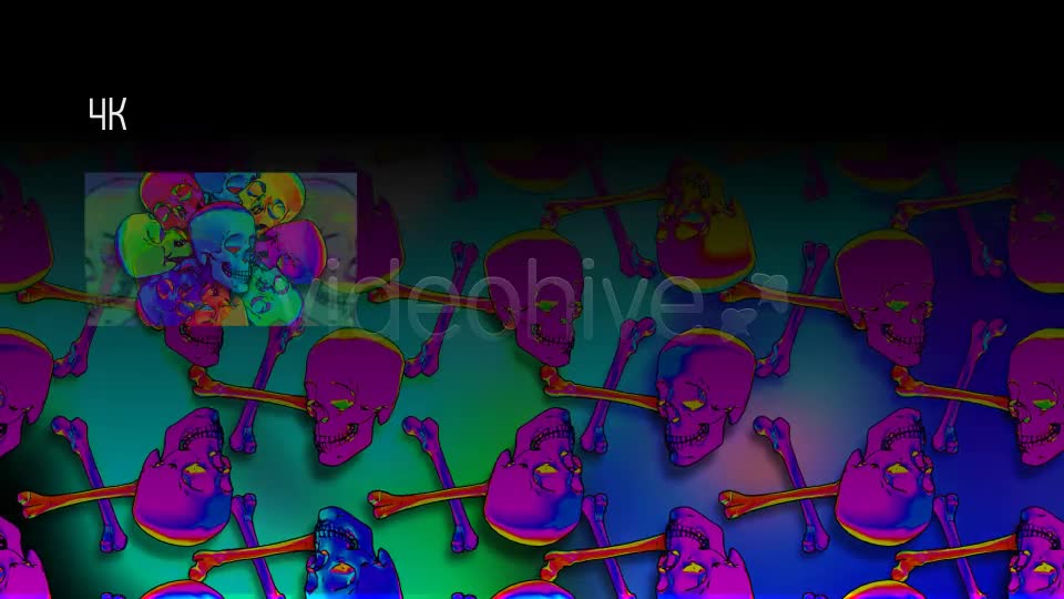 Rainbow Skulls Background Pack Of 6 Videos Videohive 7807654 Motion Graphics Image 1