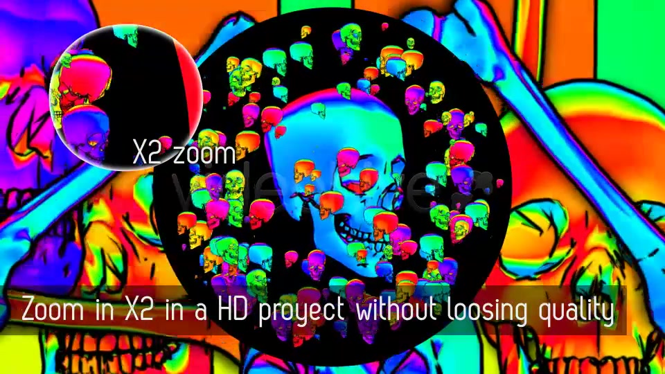 Rainbow Skulls Background Pack Of 6 Videos Videohive 7807654 Motion Graphics Image 10