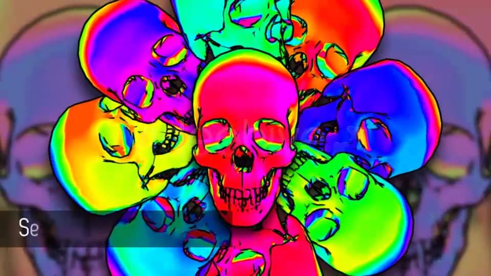 Rainbow Skulls Background Pack Of 6 Videos Videohive 7807654 Motion Graphics Image 2