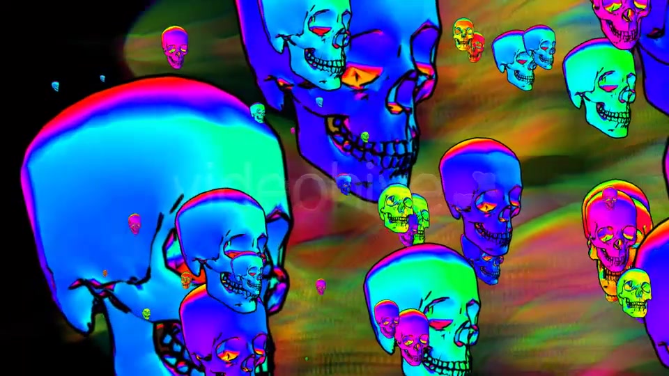 Rainbow Skulls Background Pack Of 6 Videos Videohive 7807654 Motion Graphics Image 6