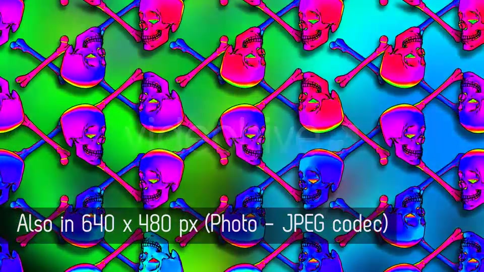 Rainbow Skulls Background Pack Of 6 Videos Videohive 7807654 Motion Graphics Image 7