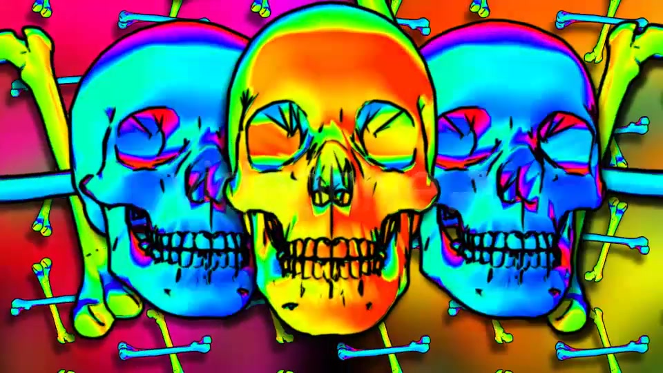 Rainbow Skulls Background Pack Of 6 Videos Videohive 7807654 Motion Graphics Image 9