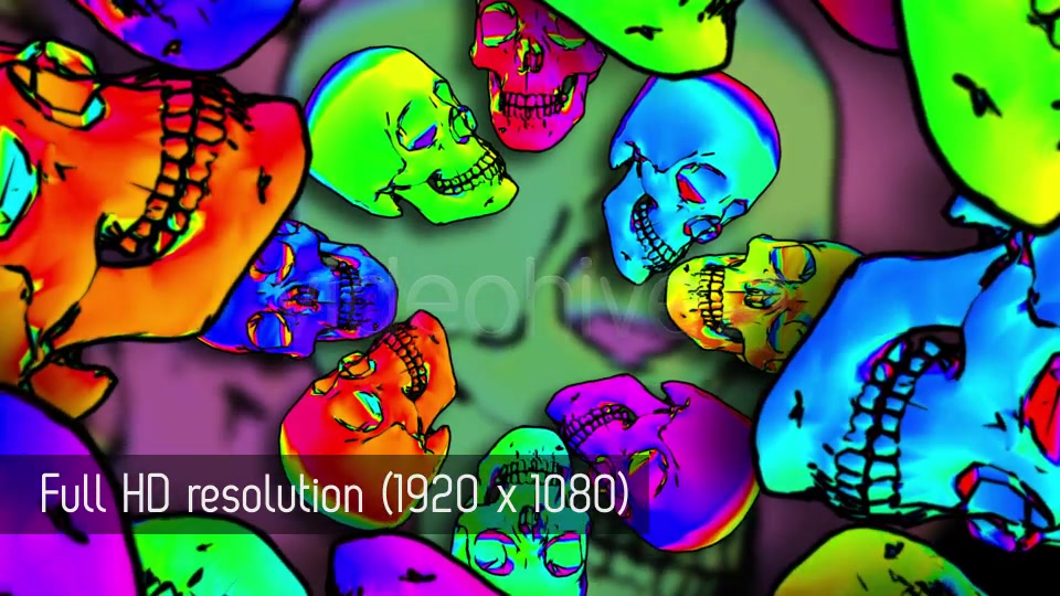 Rainbow Skulls Background Pack Of 6 Videos Videohive 20306683 Motion Graphics Image 4