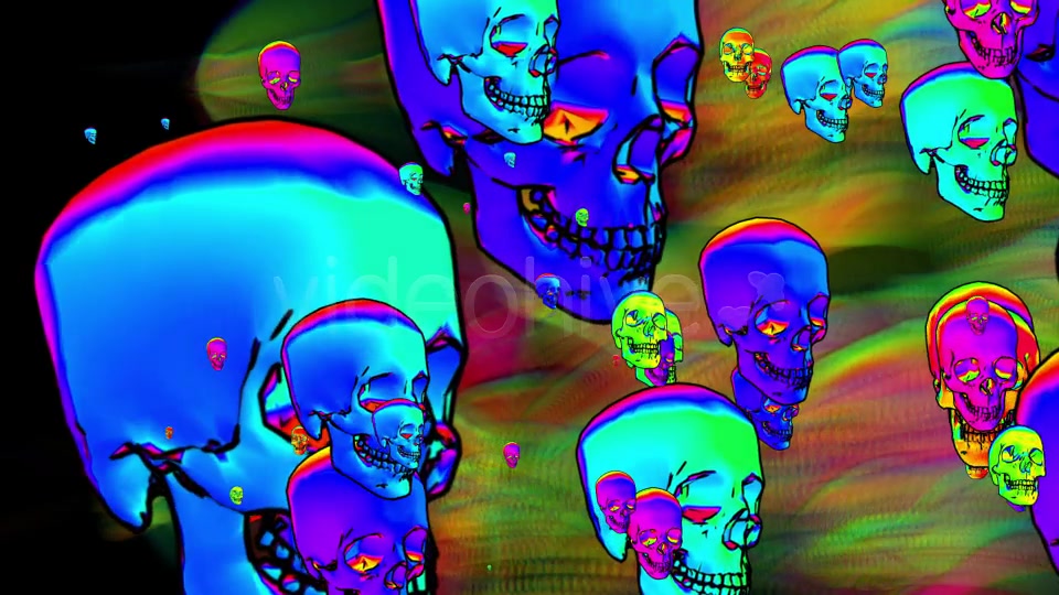 Rainbow Skulls Background Pack Of 6 Videos Videohive 20306683 Motion Graphics Image 6