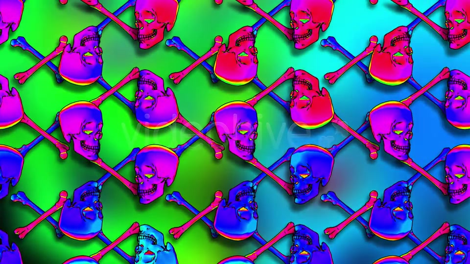 Rainbow Skulls Background Pack Of 6 Videos Videohive 20306683 Motion Graphics Image 7
