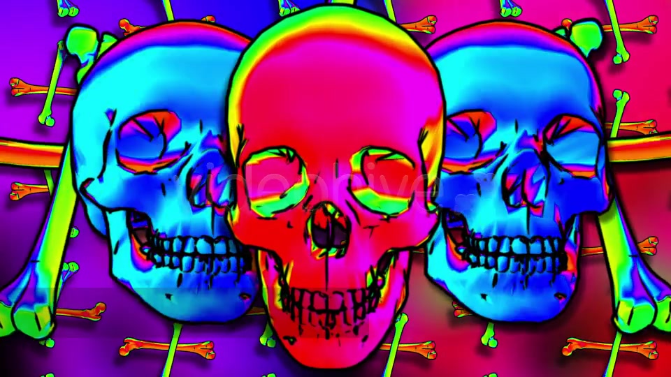 Rainbow Skulls Background Pack Of 6 Videos Videohive 20306683 Motion Graphics Image 8