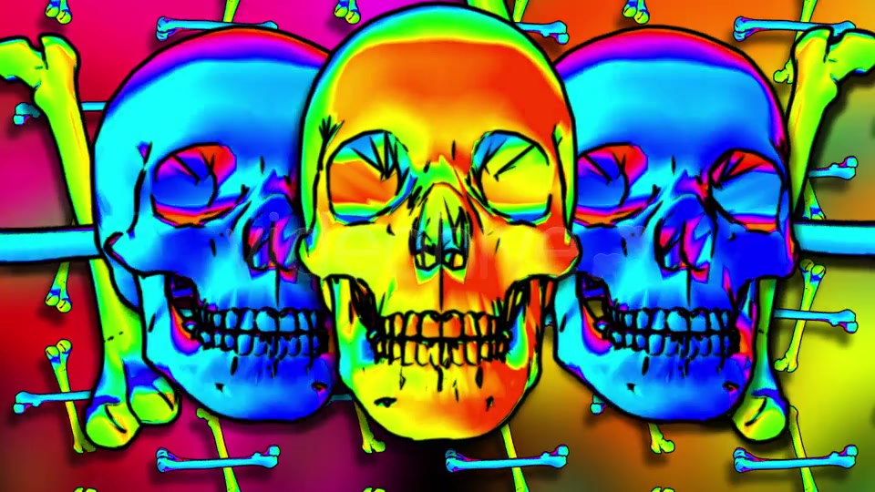 Rainbow Skulls Background Pack Of 6 Videos Videohive 20306683 Motion Graphics Image 9