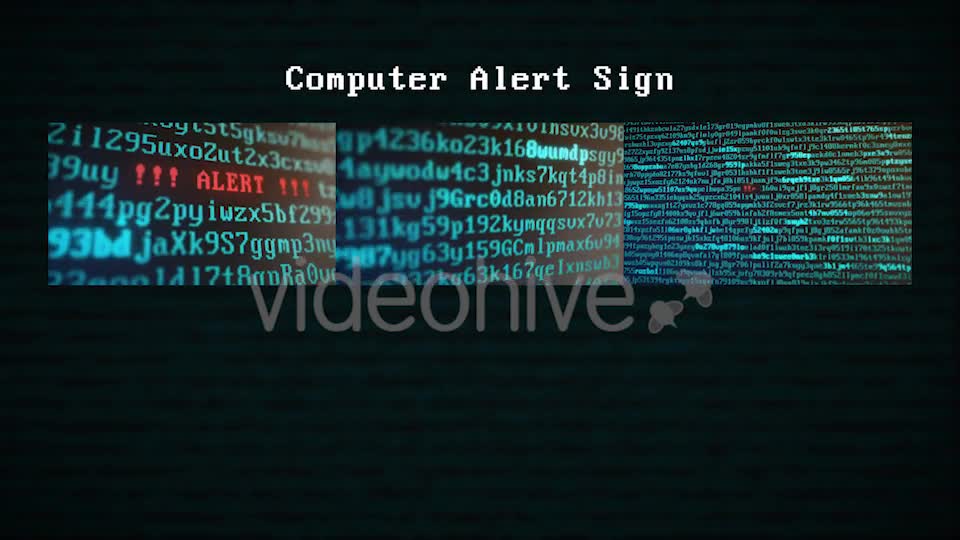 Random Letters and Numbers ALERT on a Computer Screen Videohive 20917632 Motion Graphics Image 1
