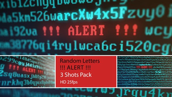 Random Letters and Numbers ALERT on a Computer Screen - 20917632 Download Videohive