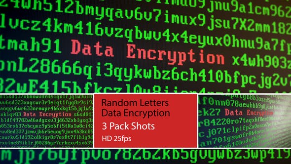 Random Letters and Numbers Data Encryption on a Computer Screen - Download 20814165 Videohive