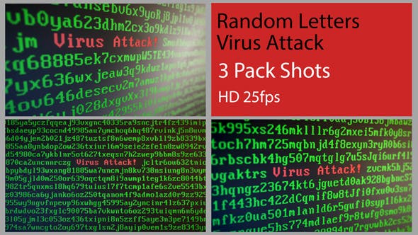 Random Letters and Numbers Virus Attack on a Computer Screen - Videohive 20830316 Download