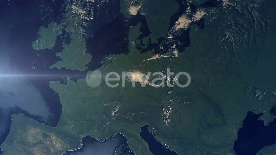 Realistic Earth Zoom Out Clouds Europe Germany Videohive 25476426 Motion Graphics Image 5