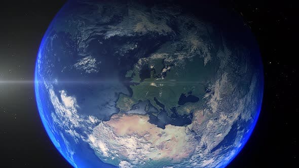 Realistic Earth Zoom Out Clouds Europe Germany - Download 25476426 Videohive